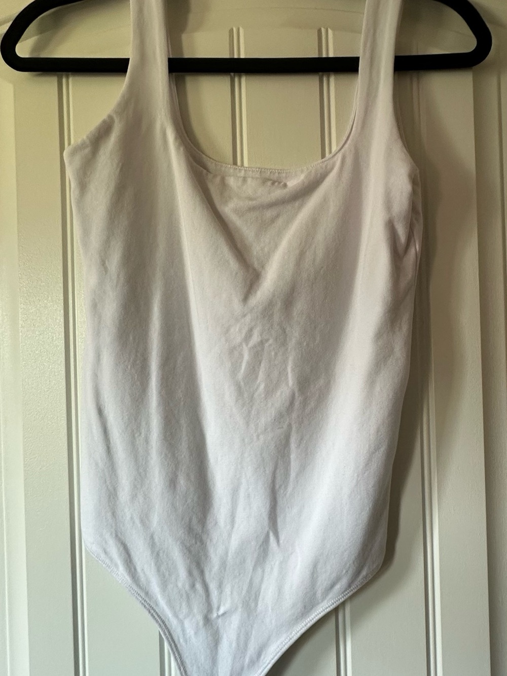 Abercrombie & Fitch White Scoop Neck Sleeveless Bodysuit